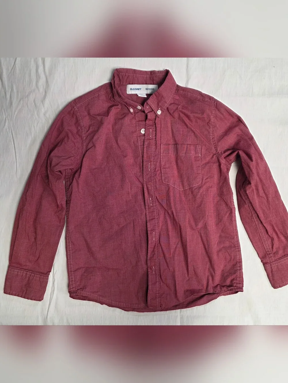 Old Navy Boys Long Sleeve Button Down Shirts Size M 8 Lot of 2